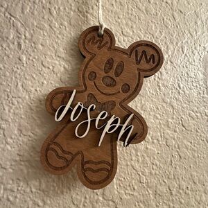 Custom Wooden Mickey Gingerbread Ornament